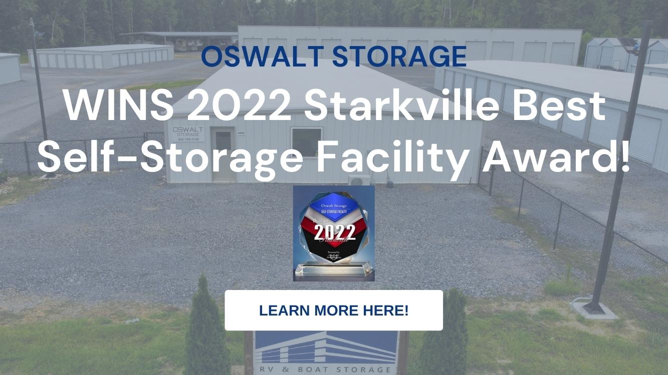 Oswalt Storage Wins 2022 Best Starkville Self Storage Facility Award